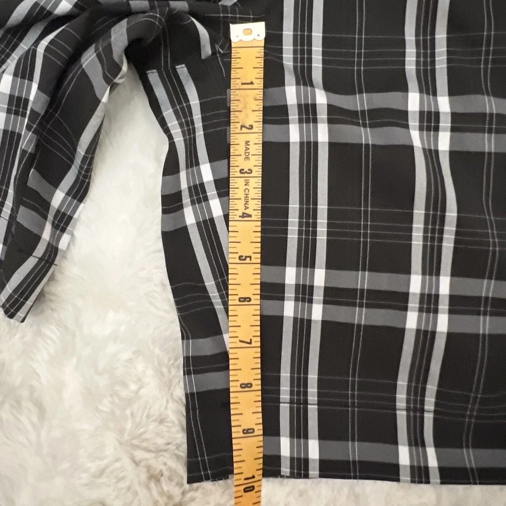 BCG Mens Plaid Performance‎ Golf Shorts Black White Grey Size 42 Stretch Active